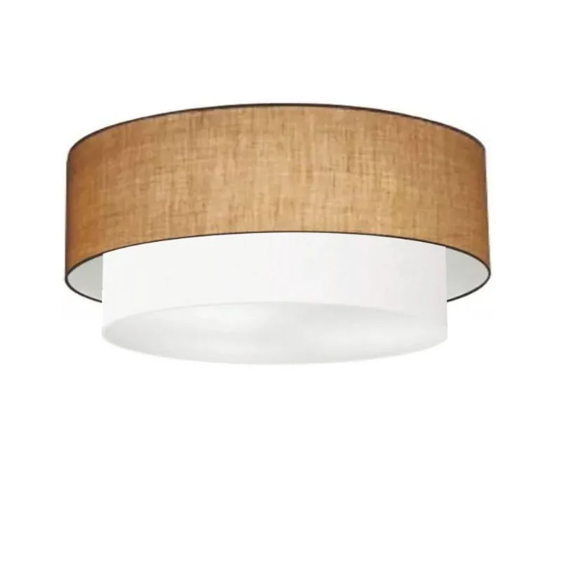 Plafon Para Quarto Cilíndrico Sq-3064 Cúpula Cor Palha Branco