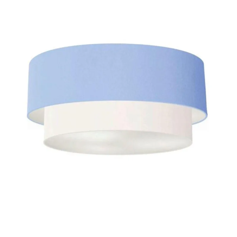 Plafon Para Quarto Cilíndrico Sq-3065 Cúpula Cor Azul Bebê Branco - Vivare Brasil Iluminação
