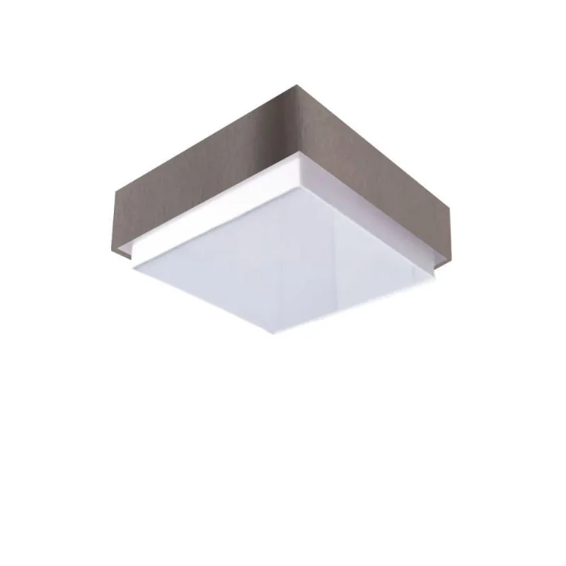 Plafon Quadrado Vivare Md-3089 Cúpula Em Tecido 40x40cm - Bivolt Cinza-escuro 127/220v - Vivare Brasil Iluminação