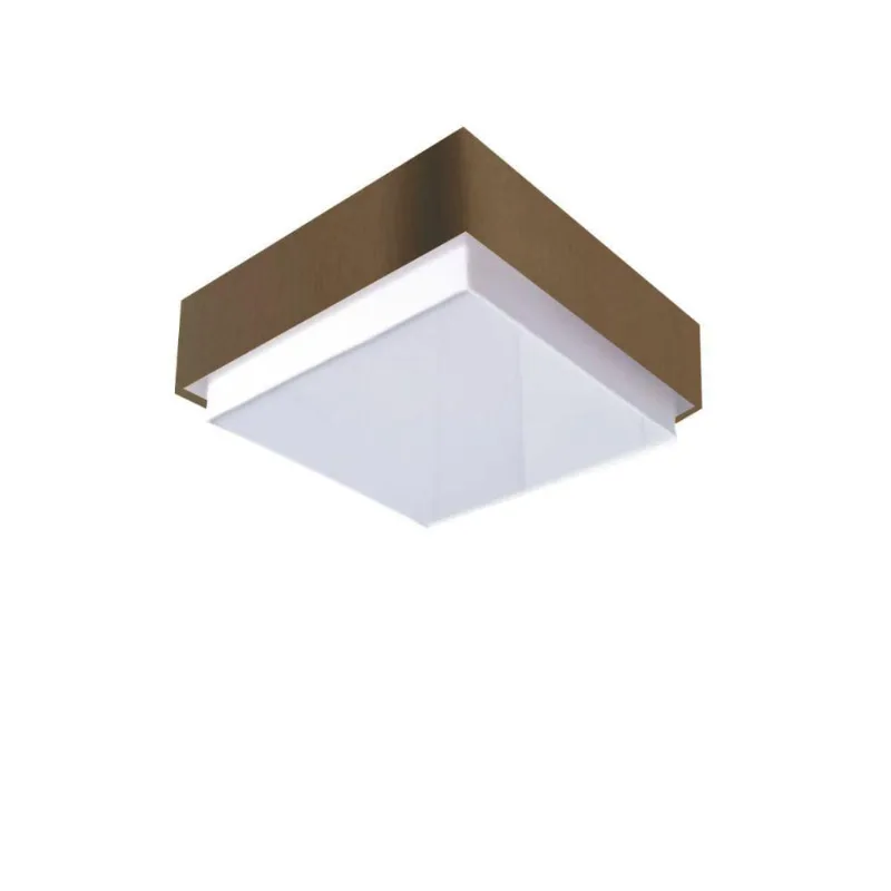 Plafon Quadrado Vivare Md-3089 Cúpula Em Tecido 40x40cm - Bivolt Café 127/220v