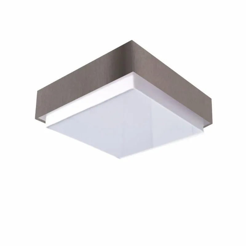 Plafon Quadrado Vivare Md-3090 Cúpula Em Tecido 45x45cm - Bivolt Cinza-escuro 127/220v
