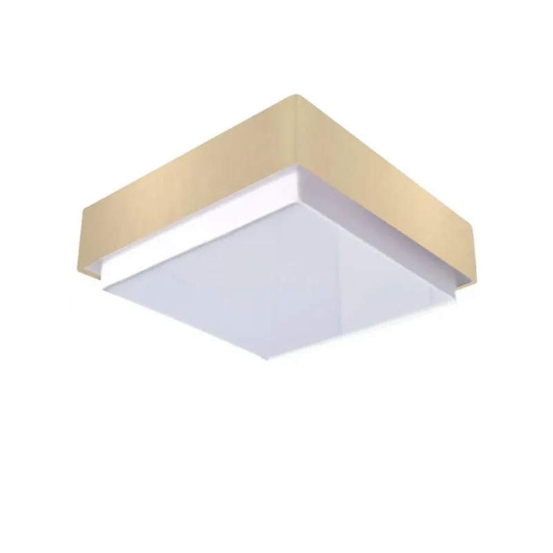 Plafon Quadrado Vivare Md-3092 Cúpula Em Tecido 60x60cm - Bivolt Algodão-crú 127/220v