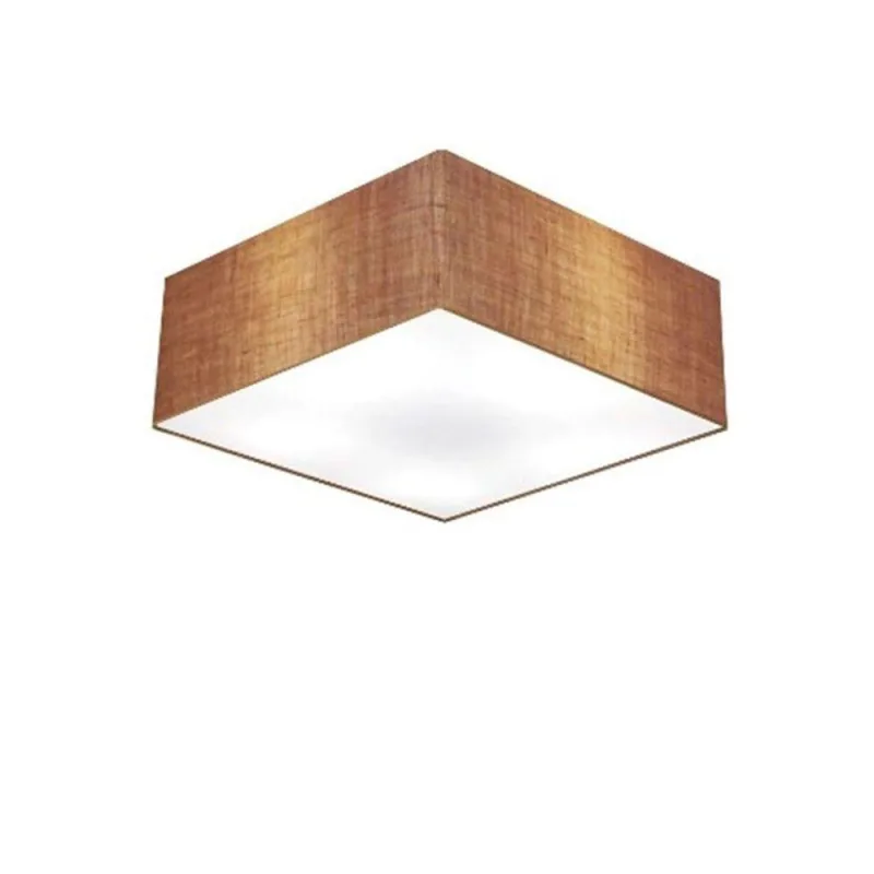 Plafon Para Sala De Estar Quadrado Se-3001 Cúpula Cor Palha - Vivare Brasil Iluminação
