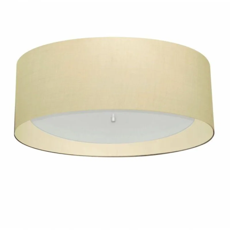 Plafon Para Sala De Estar Cilíndrico Se-3008 Cúpula Cor Algodão Crú Bege - Vivare Brasil Iluminação - Casa E Construção