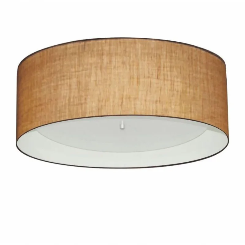 Plafon Para Sala De Estar Cilíndrico Se-3008 Cúpula Cor Palha Branco - Vivare Brasil Iluminação