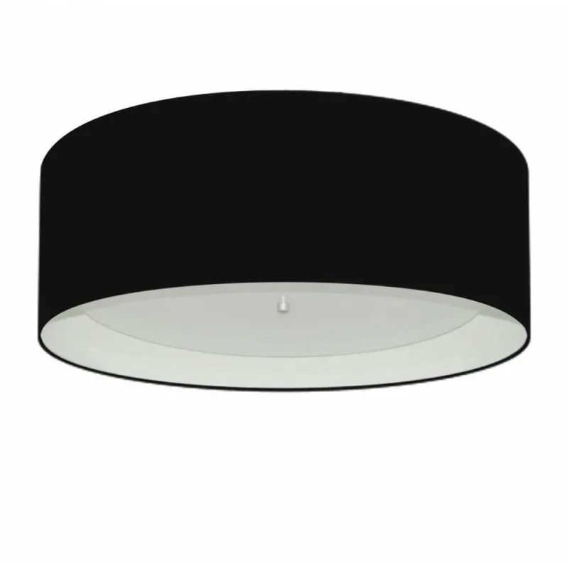 Plafon Para Sala De Estar Cilíndrico Se-3008 Cúpula Cor Preto Branco - Vivare Brasil Iluminação