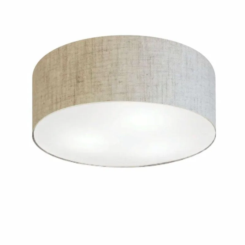 Plafon Para Sala De Estar Cilíndrico Se-3047 Cúpula Cor Rústico Bege - Vivare Brasil Iluminação - Casa E Construção