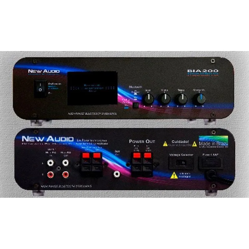 Amplificador New Áudio Bia 200 Bt 2.1 Estéreo + 2 Caixas