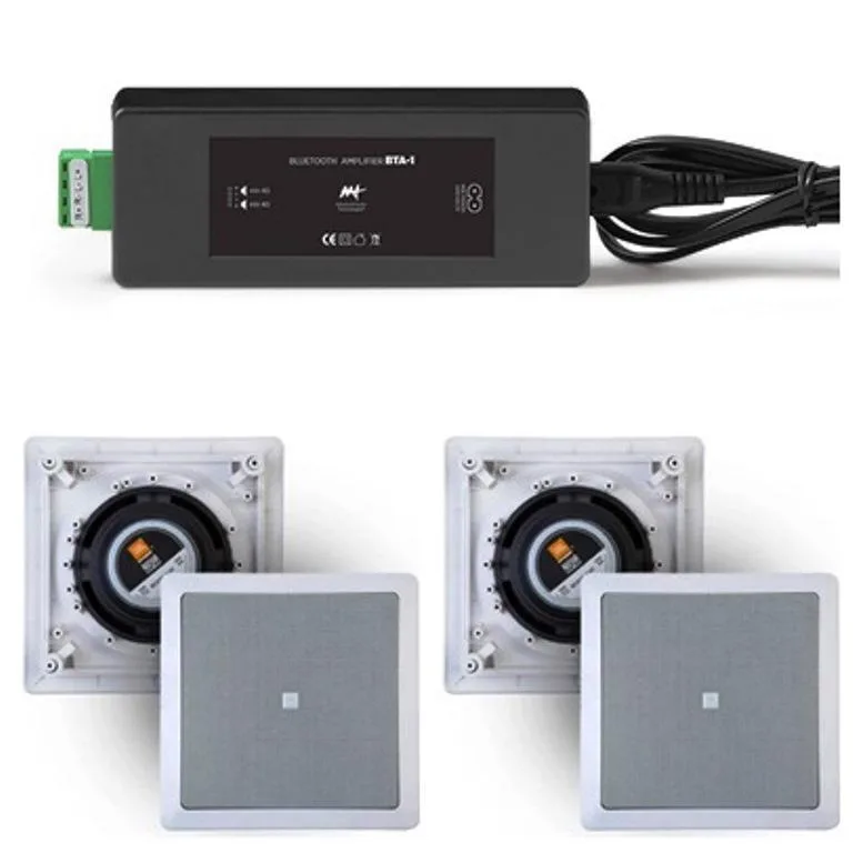 Amplificador Aat Bta-1 Bt + 2 Caixas Gesso Jbl 6co1q