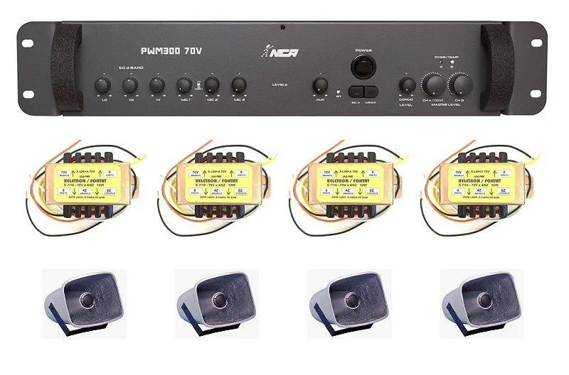 Corneta G-086 - 4 Pçs + Amplificador, Chamada De Caminhões