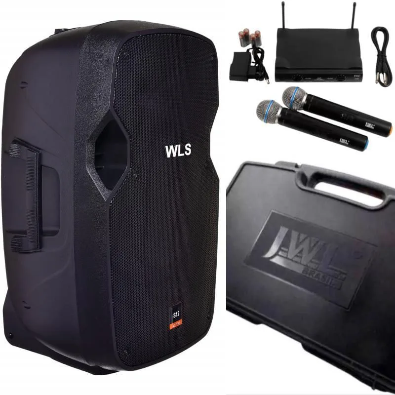 Caixa Acústica Wls S12 Ativa Bt + 2 Microfones Sem Fio Jwl - Não Disponível