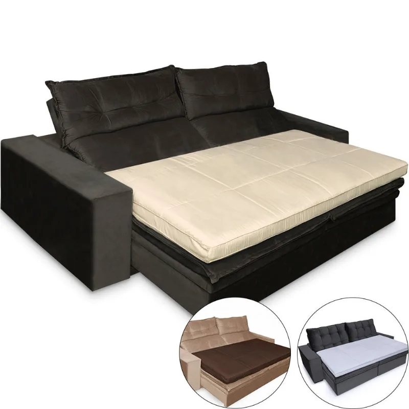 Pillow Top para Sofá Retrátil e Reclinável de Fibras Macias Futon Almofada 90x180cm Tabaco - bf Colchões