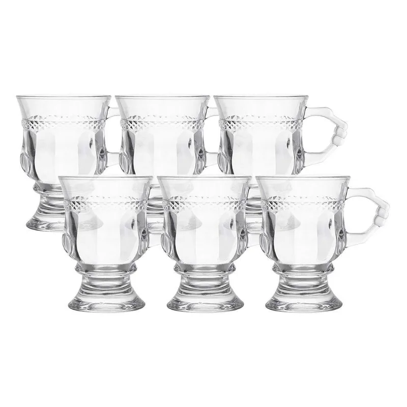 Jogo 6 Caneca De Café 117ml Hanover Vidro Cristalino Transparente Xícara Em Casa Tem