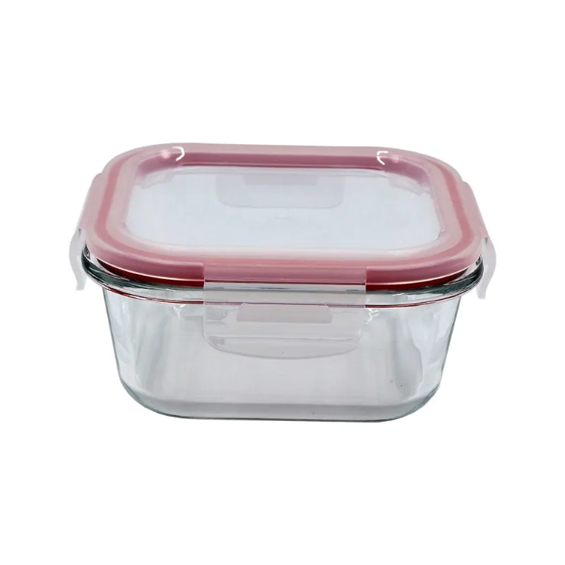 Pote Vidro Hermético Em Casa Tem Quadrado Vermelho 520ml
