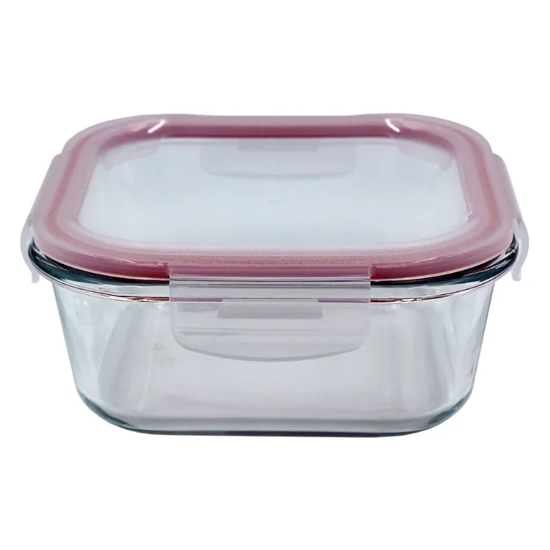 Pote Vidro Hermético Em Casa Tem Quadrado Branco 800ml