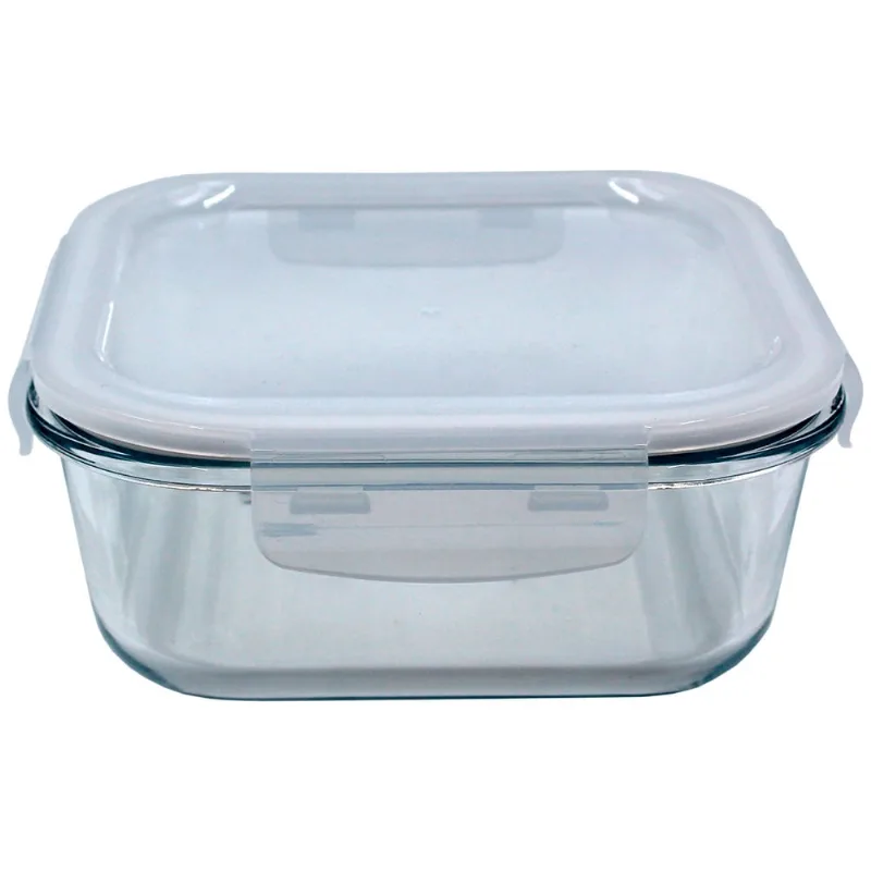 Pote Vidro Hermético Em Casa Tem Quadrado Branco 1L