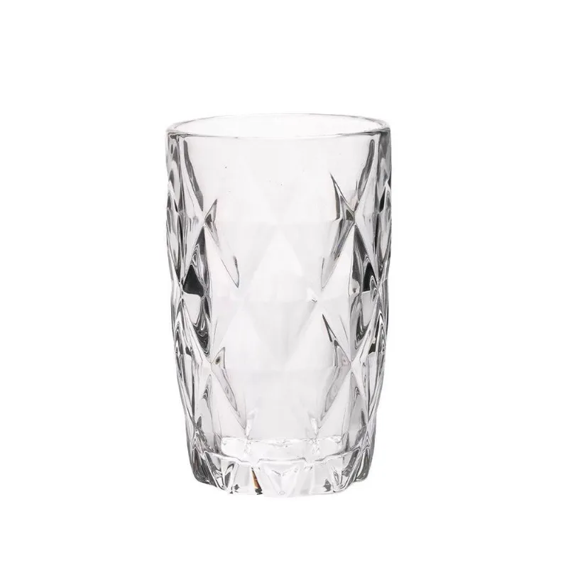 Copo De Vidro Resistente Diamond Transparente 400ml Em Casa Tem