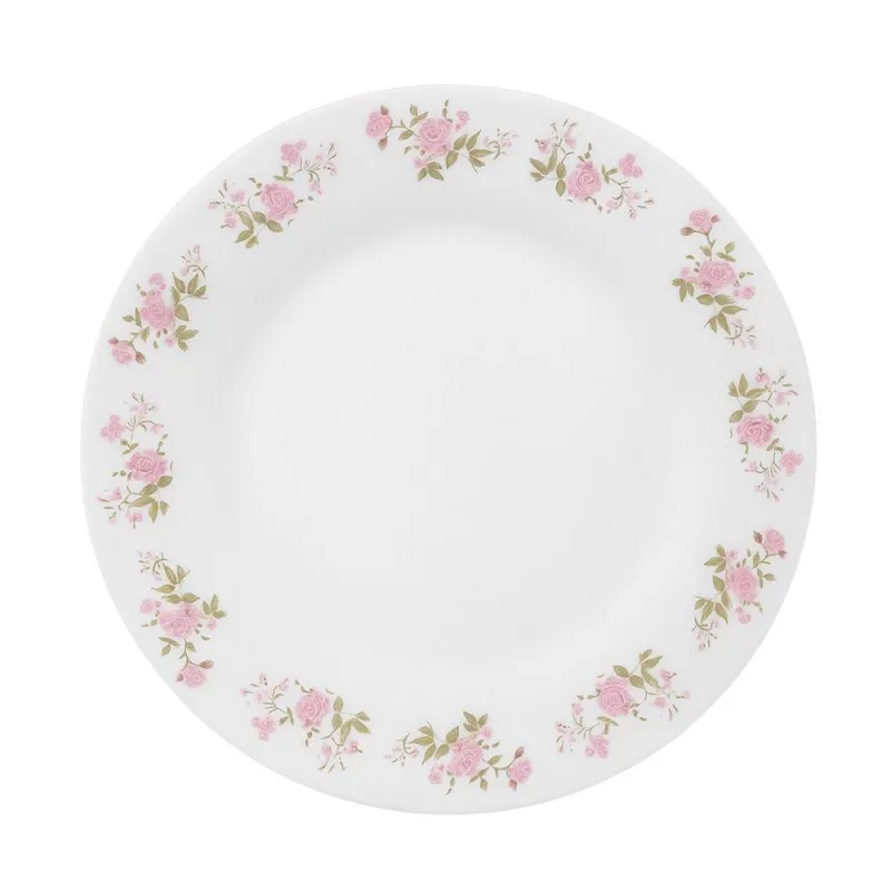 Prato De Sobremesa De Vidro Flowers Pink 20cm Em Casa Tem - Em Casa Tem