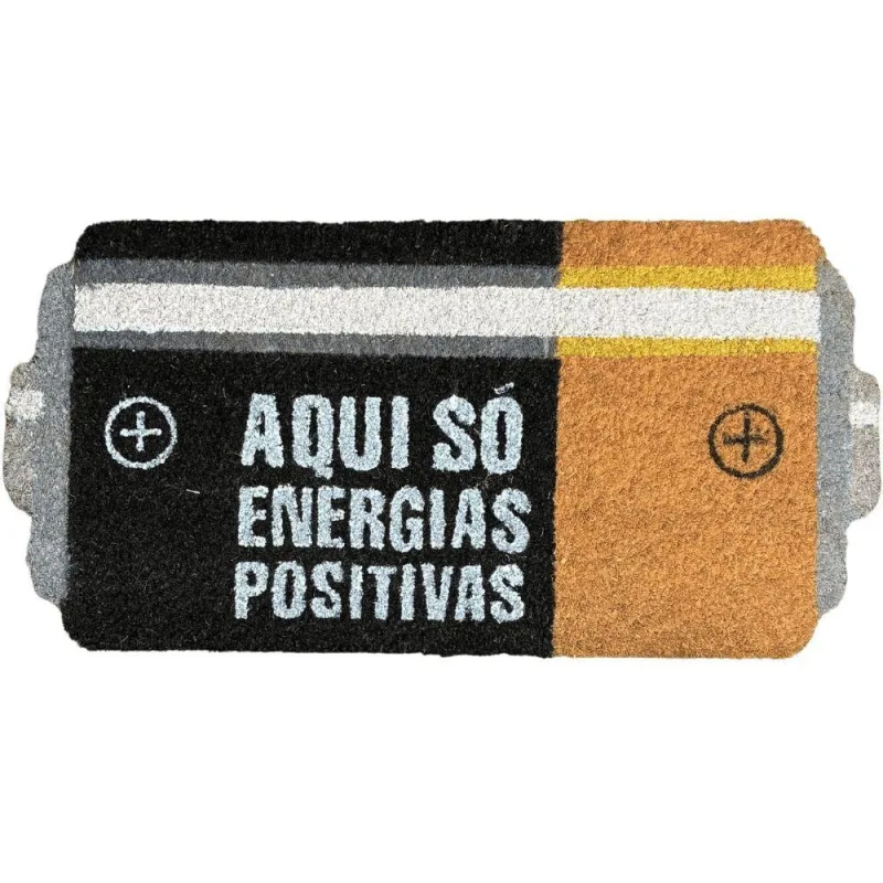 Tapete Energias Positivas 30cm X 60cm Fibra de Coco Retangular Marrom em Casa Tem - Em Casa Tem - Casa E Construção