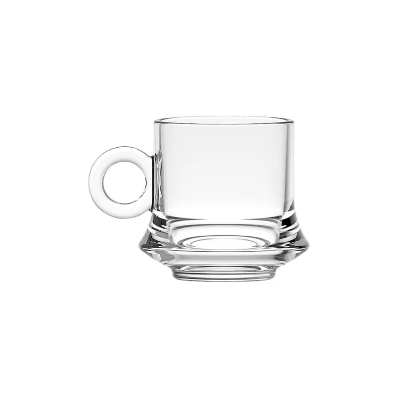 Jogo Xícara Café Vidro Robusta Lisa 85ml 6 Peças