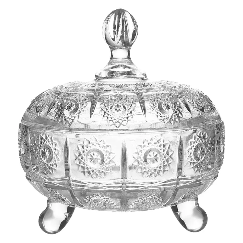 Bomboniere Vidro Clear Bohemia Com Pé 630ml