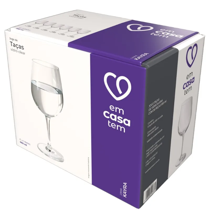 Jogo Taça Vidro Kayra 580ml Com 6 Unidades