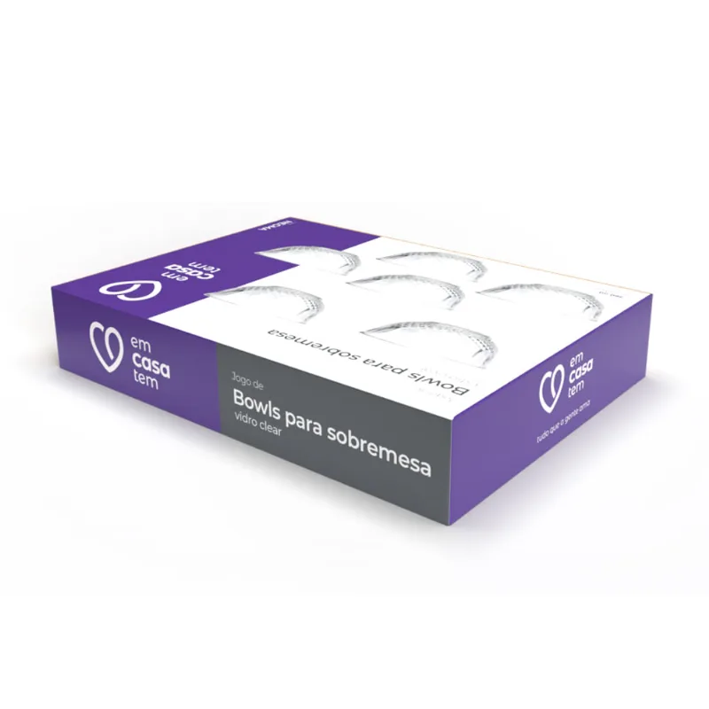 Jogo Sobremesa Bowls Vidro Clear Em Casa Tem 260ml Com 6 Unidades