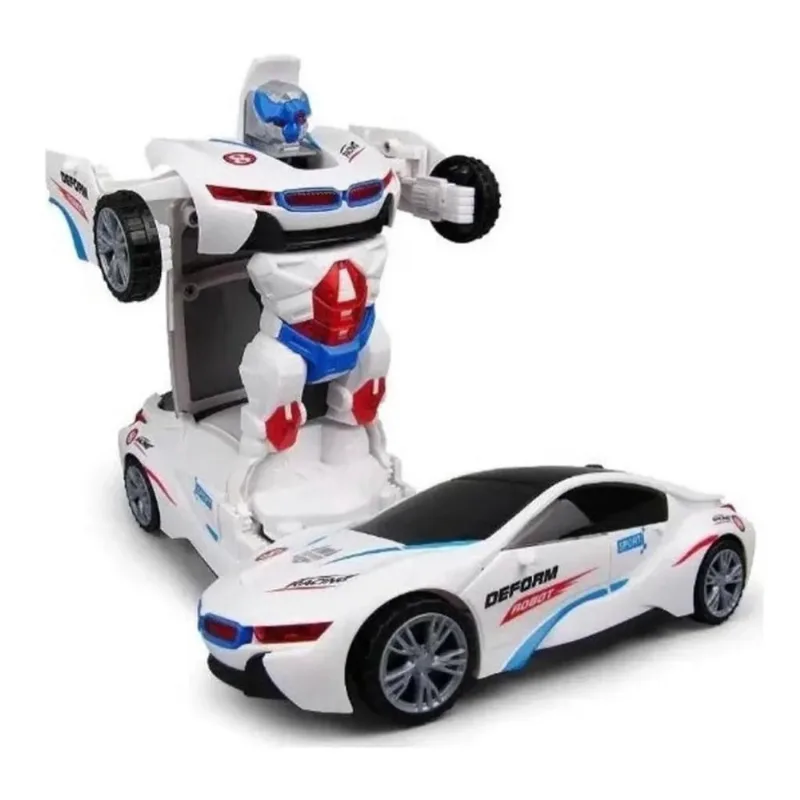 Carrinho Bate e Volta Shopping MD BMW Transforma em Robô com Som e Luz a Pilha Preto