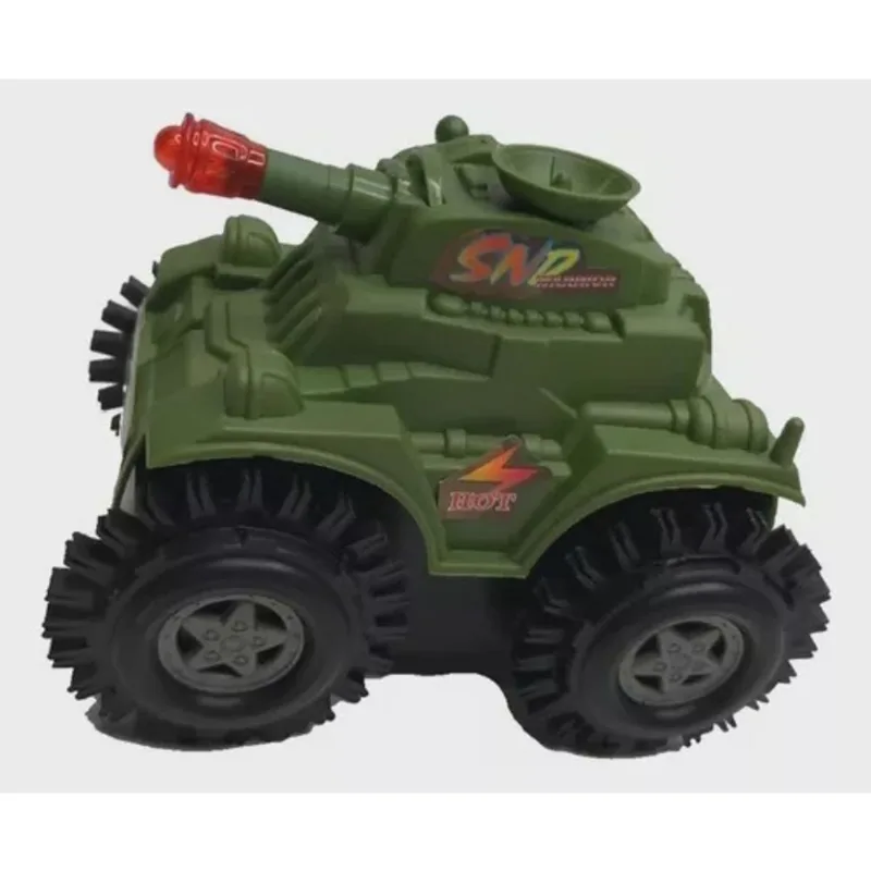 Carrinho Tanque Cambalhota Bate Exército Verde