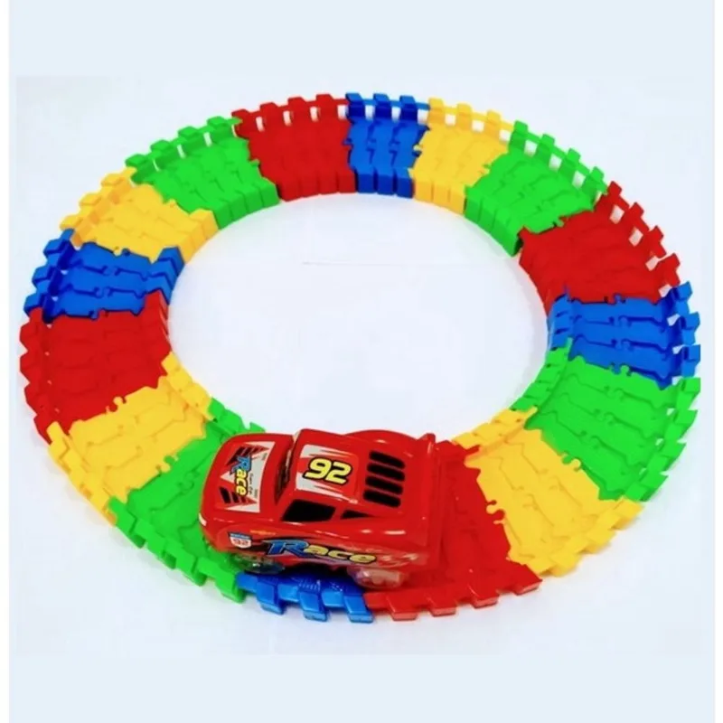 Carrinho Pista Trilha Maluca Flexivel 56 Peças Cor Colorido