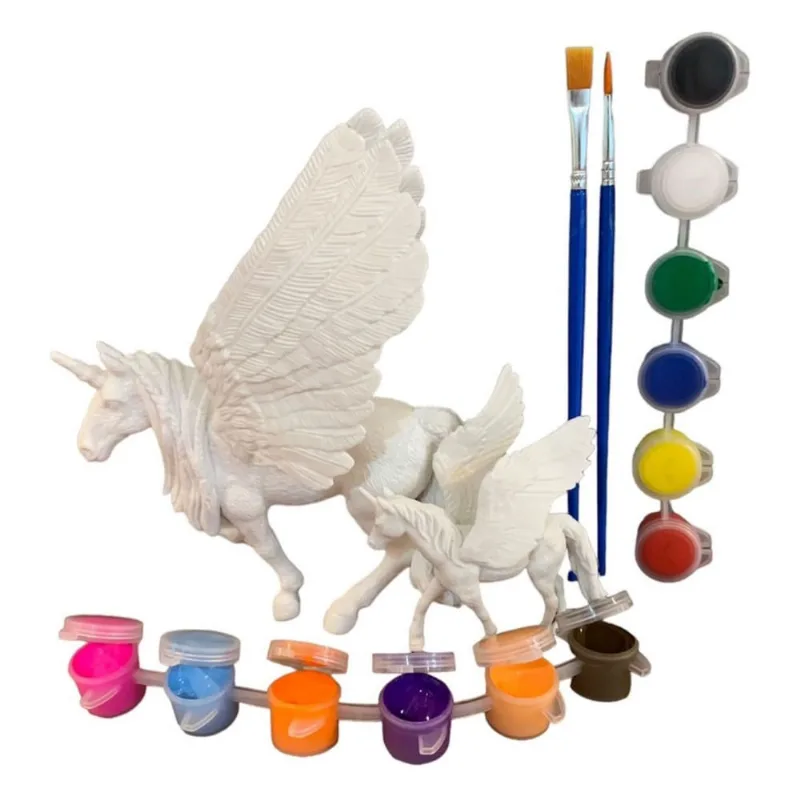 Kit De Pintura Educativo Unicórnio Para Colorir Pintar Tinta e Pincel