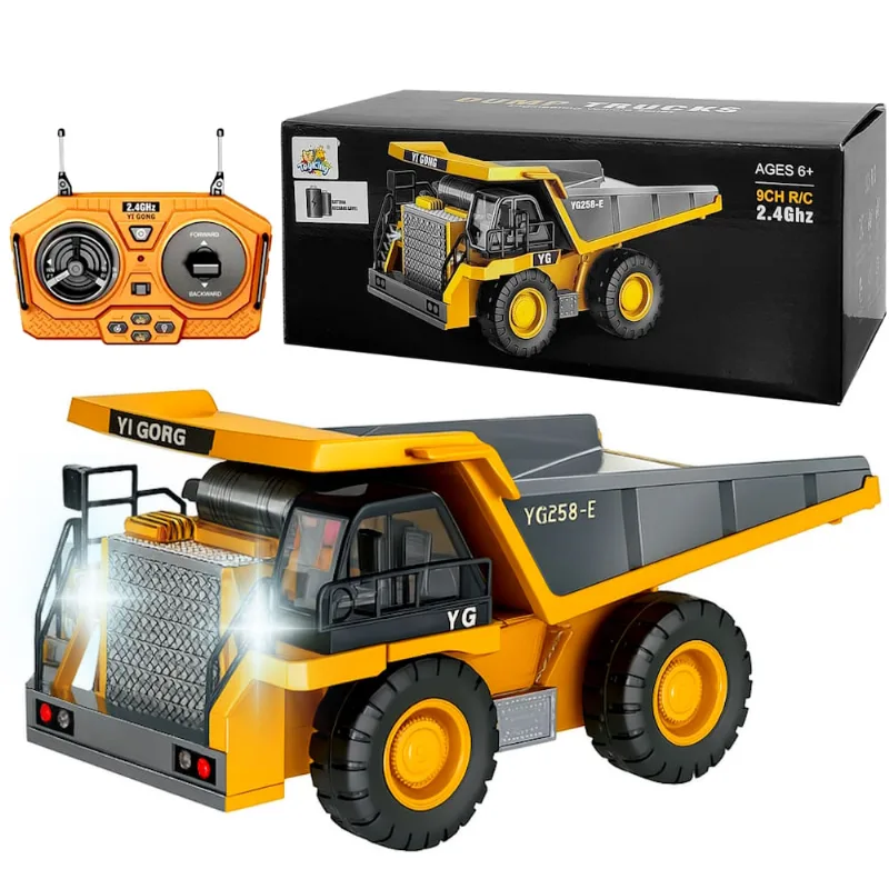 Caminhão Caçamba Basculante Controle Remoto 9 Canais Metal Recarregável 4x4