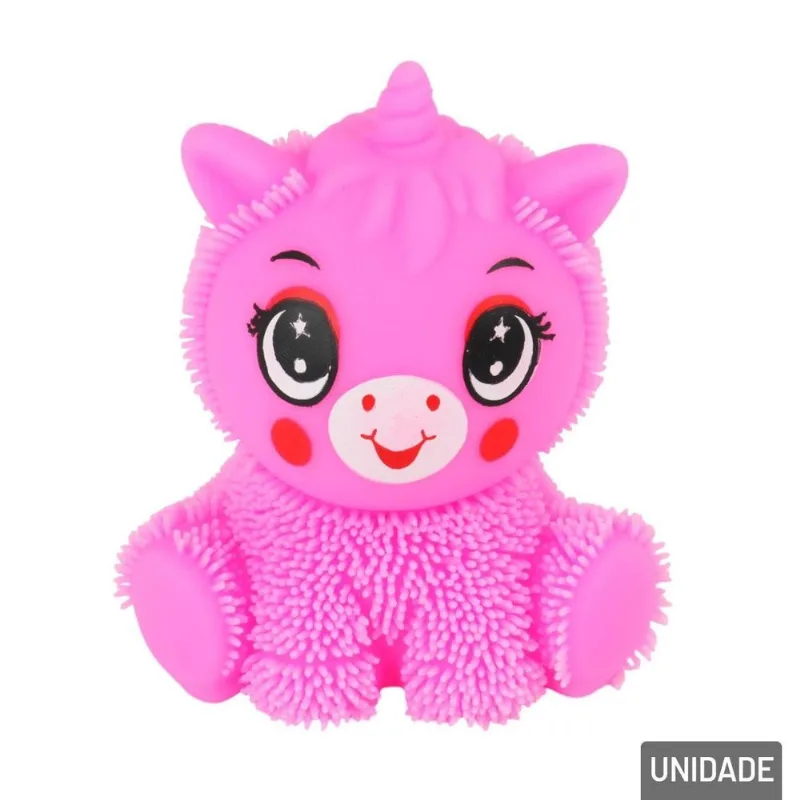 Unicornio Anti Stress 11cm Com Luz Color - Tudo Em Caixa