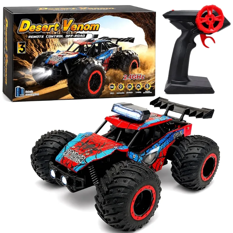 Carrinho Aranha Controle Texas Spider 2.4GHz Recarregável Farol Suspensão Presente Criança