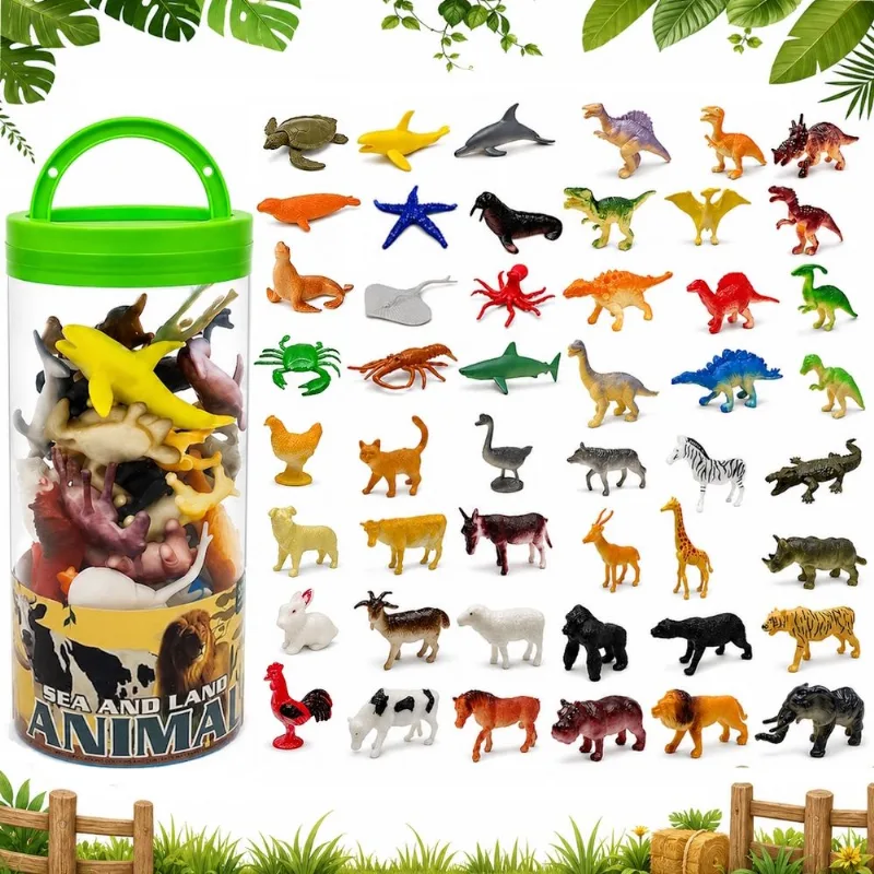 Tubo de Animais Bichos Premium da Fazenda Selvagens Oceano e dinos Pré Históricos