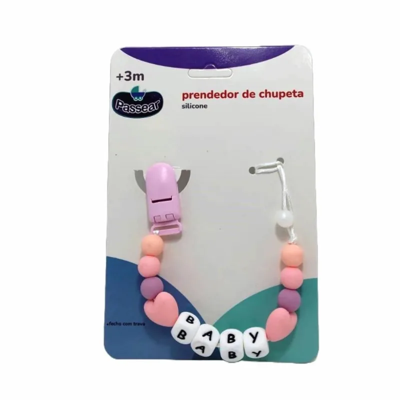 Prendedor Chupeta Bico Silicone Passear