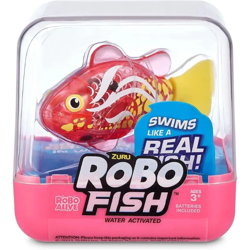 Robô Alive Robô Fish 8 Cm - Nada De Verdade - Laranja - Fun