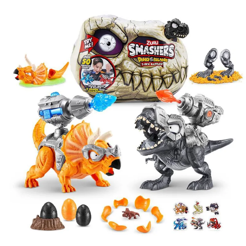 Mini Figura - Smashers - Dino Island - T Rex Battles - Sortido - Fun