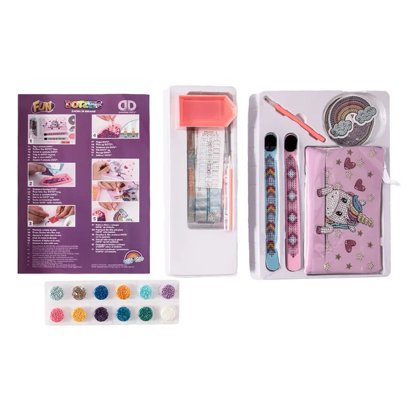 Conjunto De Artes - Dotzies - Unicórnio De Diamante - Fun