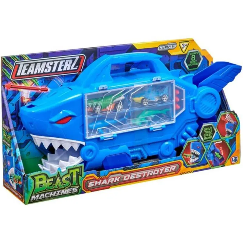 Lançador Carrinho Tubarão Destroyer Beast Machines Metal - Fun
