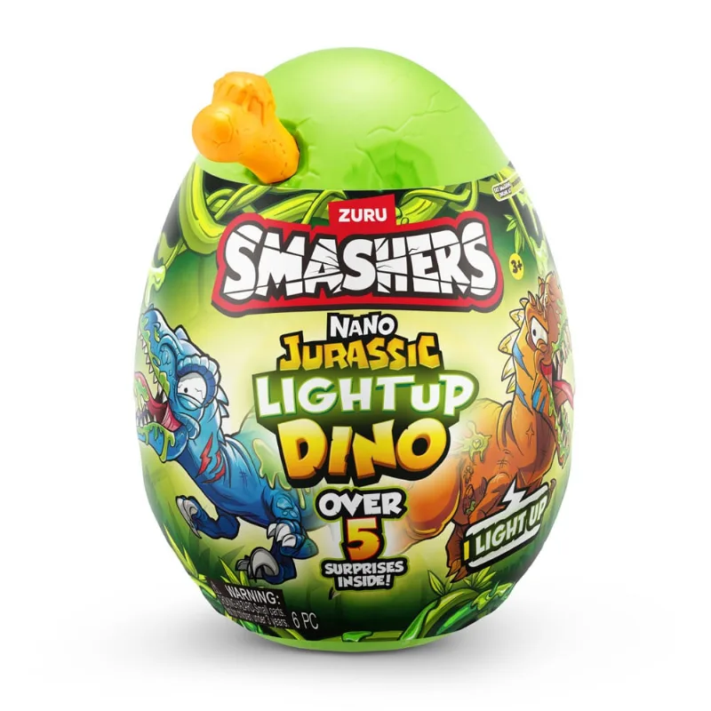 Dinossauro Smashers Supresa - Nano Jurassic Light Up Dino - Zuru - Fun