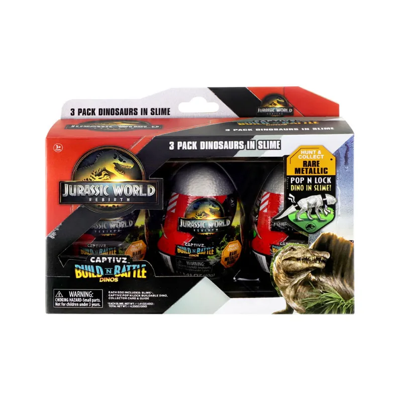 Figura De Ação - Com Acessórios - Jurassic World - Captivz Rebirth - 3 Peças - Surpresa - Fun