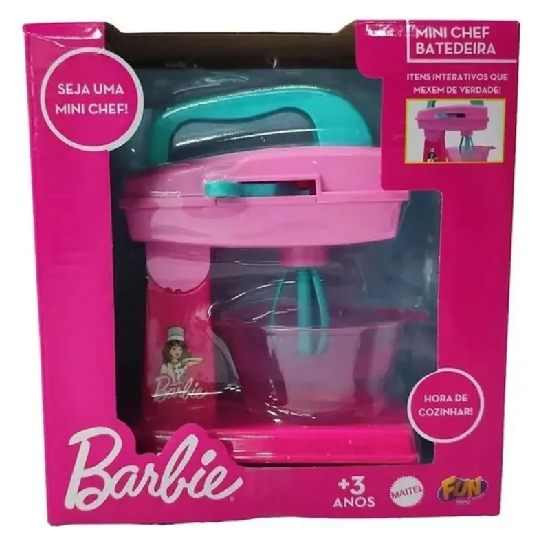 Brinquedo Mini Chef Fun Batedeira Barbie - Fun