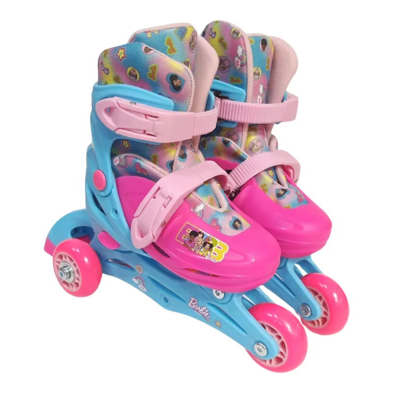Patins Infantil Ajustável Fun Divirta-se Barbie Friends 3 Rodas Rosa 29-32 - FUN Divirta-se