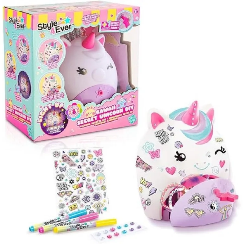 Style 4Ever Decore Sua Luminaria Unicórnio Com Gaveta Secreta C/Chave e Luz Led - Fun