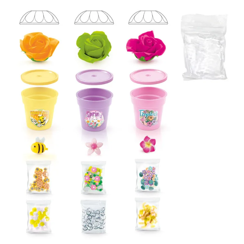 Conjunto De Slime - Flor - 3 Potes - Fun