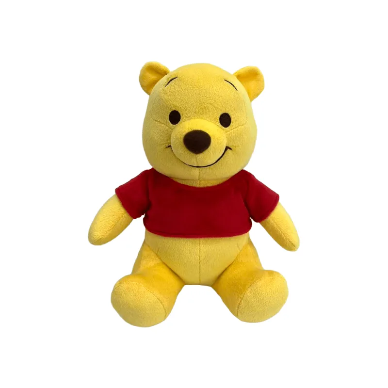 Pelúcia para Brincar e Decorar Disney Fun Divirta-se Ursinho Pooh Soft 25cm Amarelo e Vermelho - FUN Divirta-se