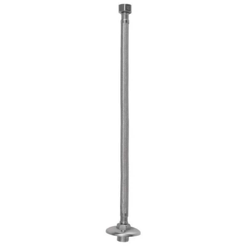 Engate Flexível Trançado Inox 60cm Agua Fria E Quente