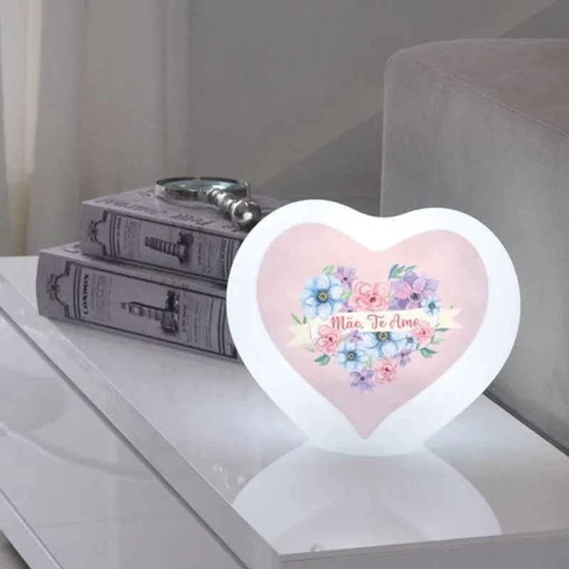 Luminária Coração Mãe Floral LED com Iluminação Difusa e Luz Suave Bivolt - OUTRAS - Agro