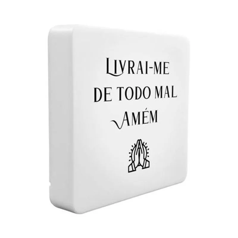 Luminária Box Slim Livrai-me do Mal USB Luz Difusa Iluminação Baixa Alimentação Via USB Bivolt - OUTRAS - Agro